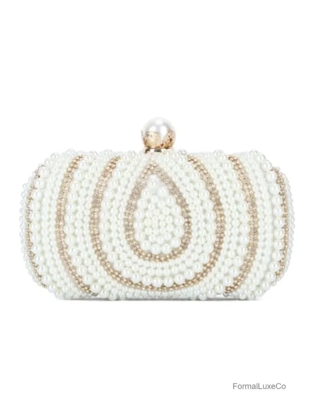 Pearl Clutch Purse for Women Wedding Bridal Evening Bag Beaded Formal Clutch